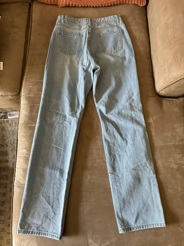 SheIn High Rise Ripped Straight Jeans - Image 6