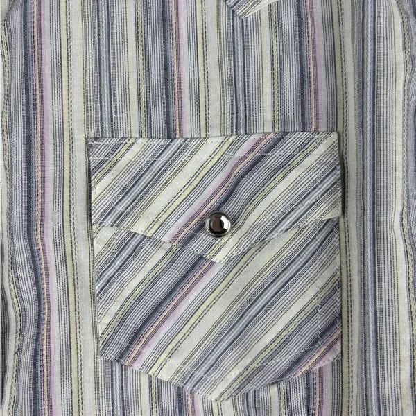 Ariat‎ Pro Series Women's XL Striped Button Up Western Shirt Bedazzled Snaps - Image 4