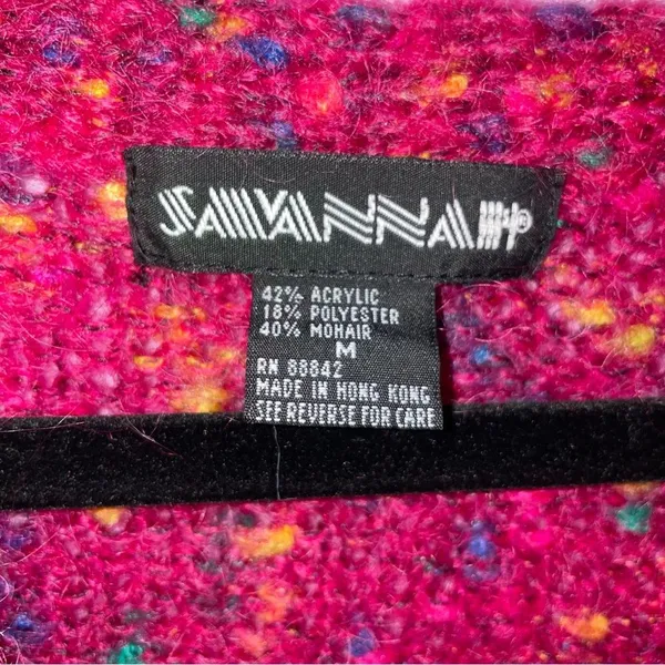 Savannah Size M Pink Mohair Cardigan Button Up Sweater Coastal Grandma - Image 4