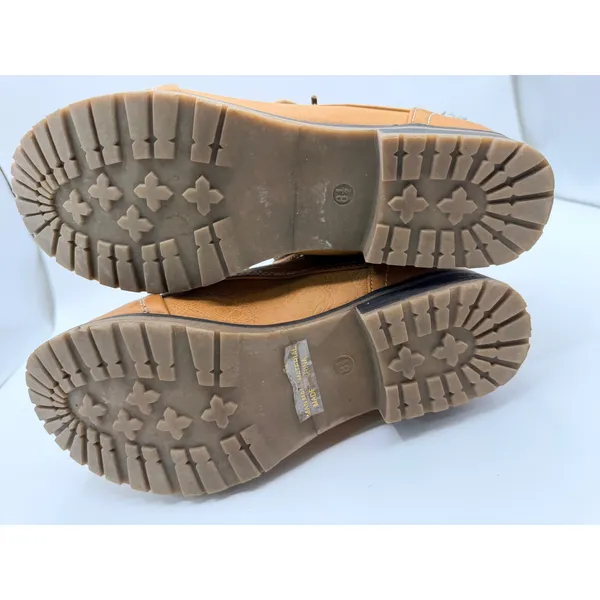 Refresh Wynne-01 Combat Boots Faux Fur Knit Cuff Lace Up Women's 8.5 Tan Winter - Image 7