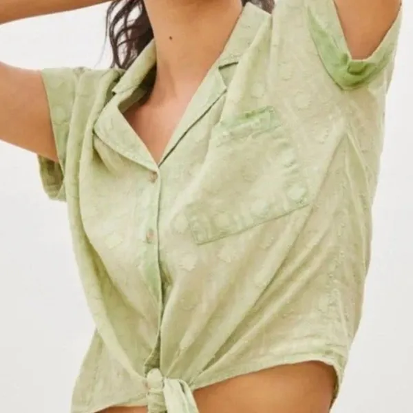 Anthropologie Pilcro The Serena Surf Henley Blouse‎ - Image 4