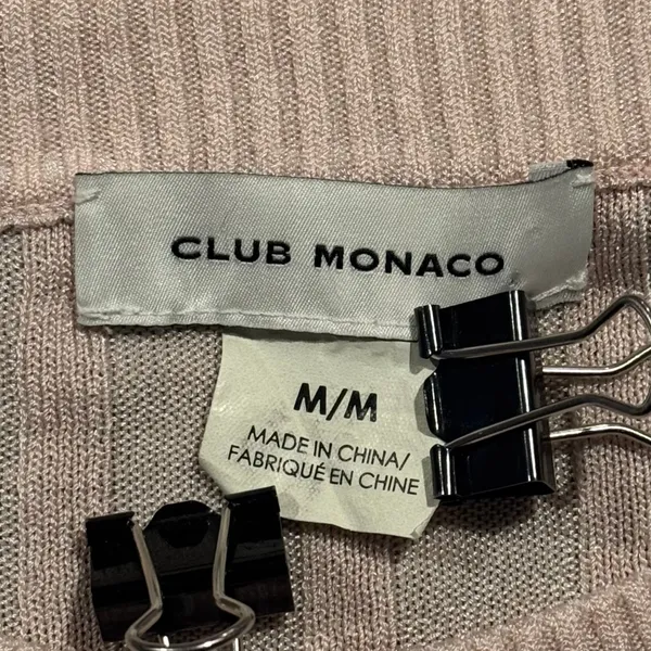 Club Monaco Top Dolman Sleeve Cottage Romantic Statement Y2K Ribbed Pink Medium - Image 3