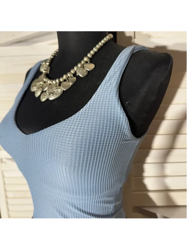 Lululemon ribbed softreme tank top cropped oasis blue athleisure activewear yoga - Image 9