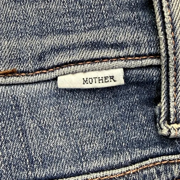 MOTHER The Insider Crop‎ Step Chew Jeans Dancing On Coals Blue Distressed 26 - Image 16