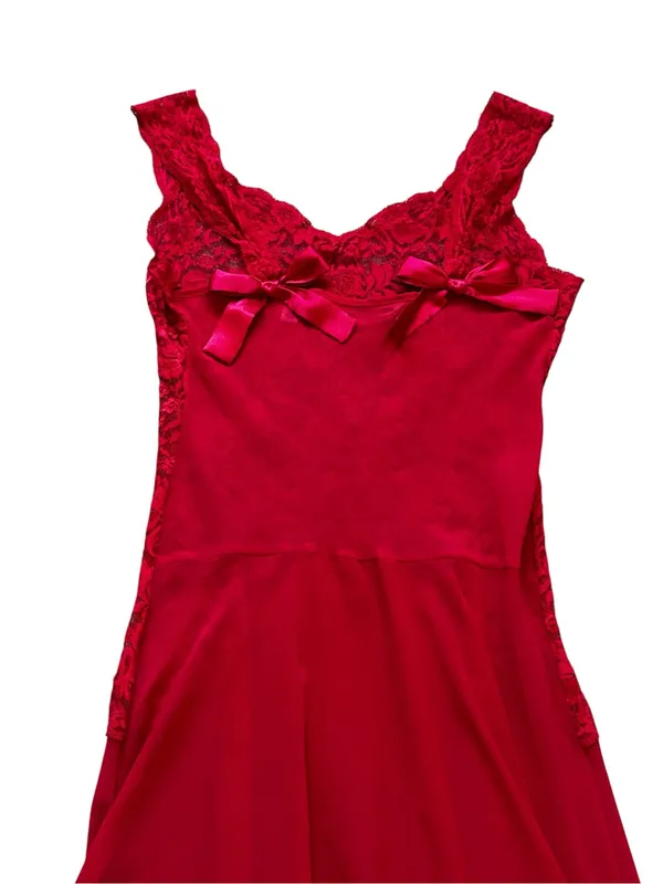 Vintage Victoria’s Secret Chiffon Lace Midi Slip Dress Romantic Feminine Boudoir - Image 6