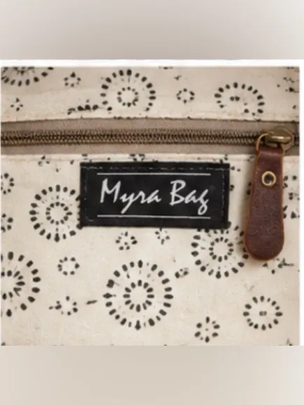 Myra Bag Southwestern Tapestry Hair-On-Hide Leather Tote Bag - Image 4