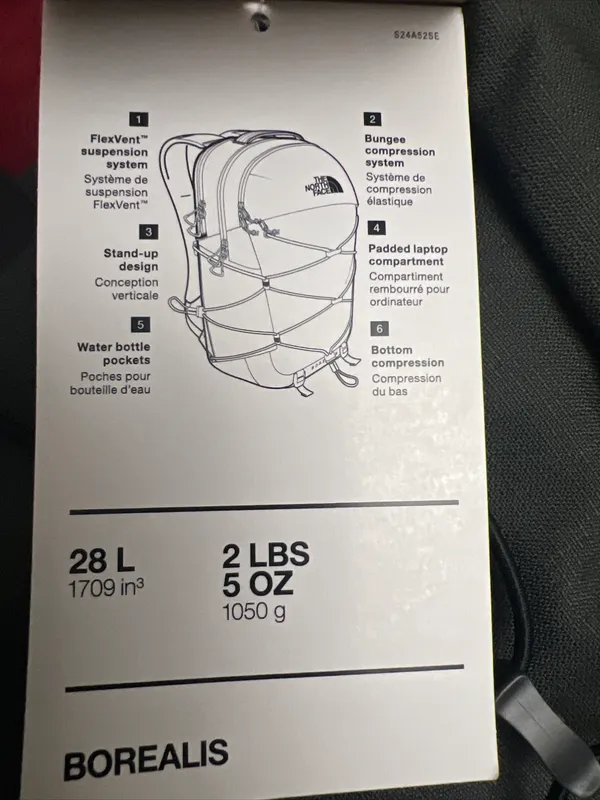 The North Face Borealis Laptop Backpack Asphalt Grey Light Heather/TNF Black New - Image 4
