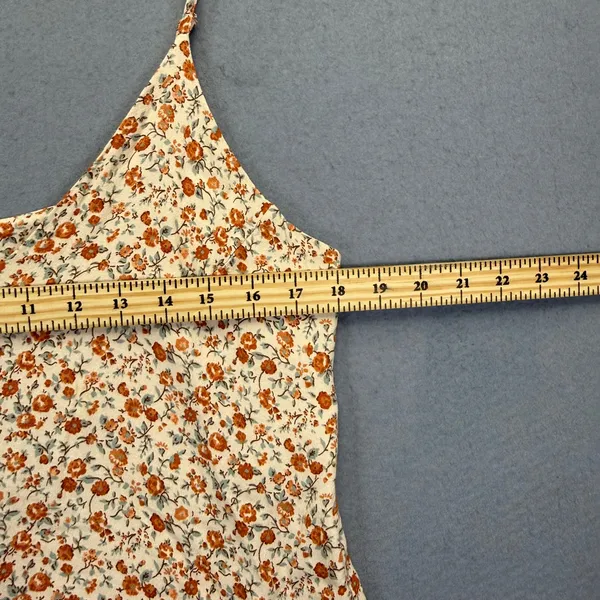 Reformation Floral V-Neck Camisole Top Cream Orange XL 22587 RN143248 - Image 3