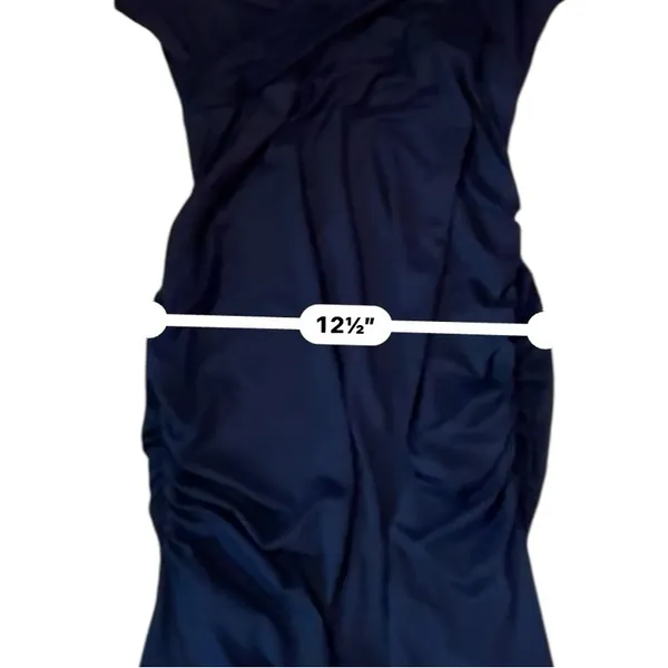 PinkBlush Navy Blue Maternity Maxi Dress‎ Women’s Size Small Ruched Sides - Image 8