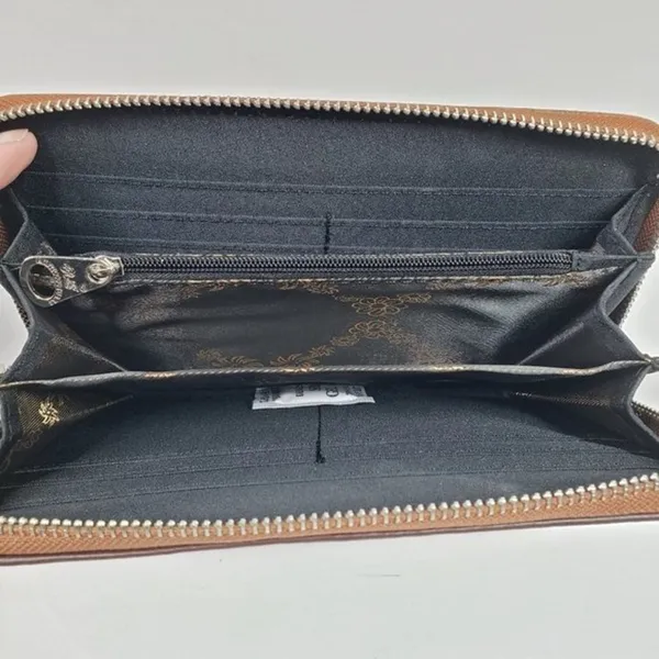 Rustic Couture Studded Turquoise Cross Embossed Western Wallet Clutch - Image 5