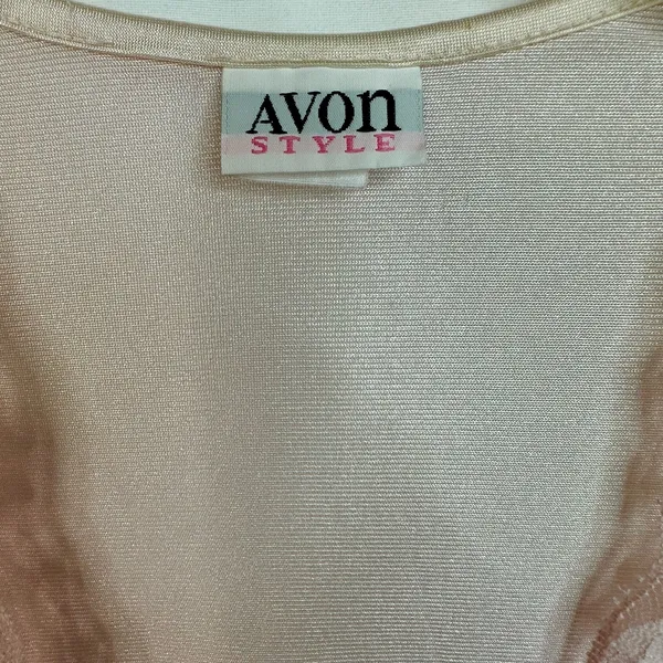 Vintage Avon Style Pink Satin Nylon Open Lace Trim Robe Midi Length Small Medium - Image 8