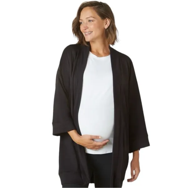Beyond Yoga Black Open Mind Maternity Cardigan Size XS - Image 2
