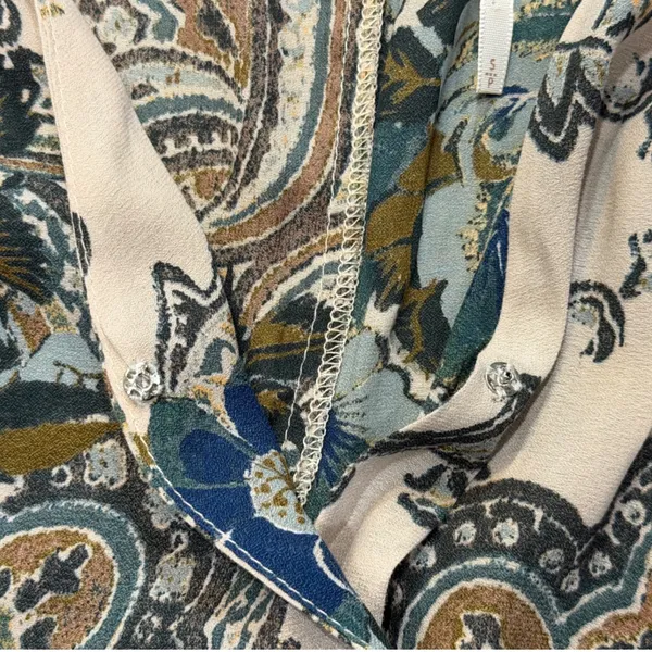 Free People Paisley Floral Mini Dress Small Boho Balloon Sleeve Fall Cottagecore - Image 11