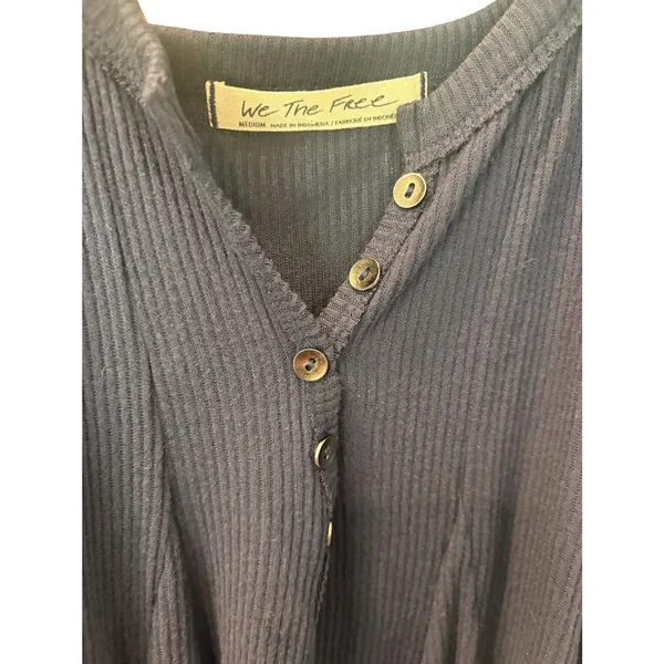 Free People $98 We The Free Winter Tunic Mini Dress Tunic V-Neck Navy M - Image 5