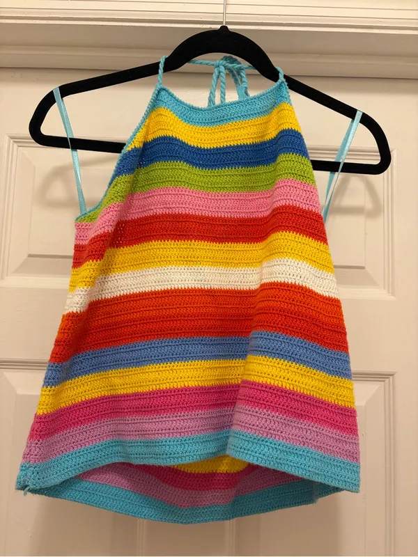 Ralph Lauren Multicolor Crochet Halter Tank Top - Image 2