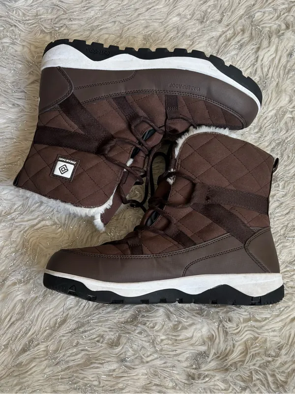 Dream Paris Brown Women’s Faux Fur Waterproof Snow Boots Size US 10 - Image 2