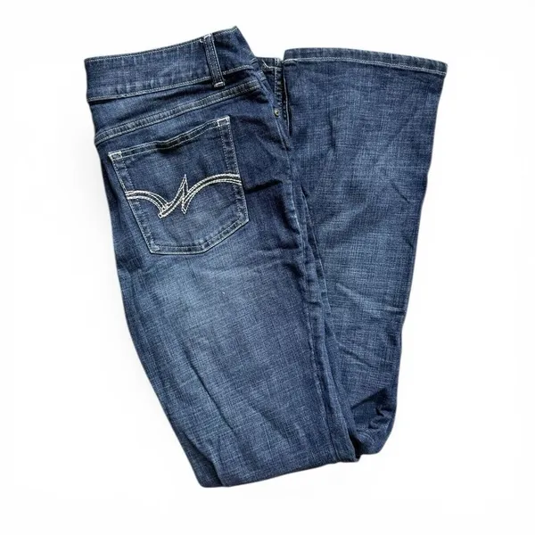 Womens Wrangler Dark Rinse Straight Leg Denim Jeans Styke 09MWTMS - Sz 13 - Image 3