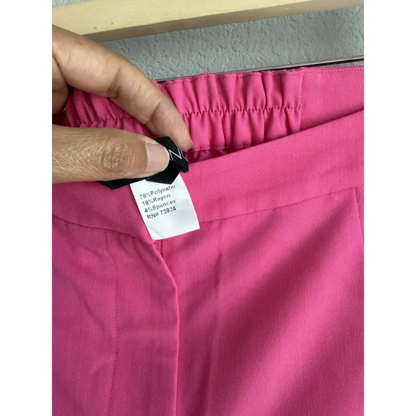 Ming Wang Carmine Rose Pink Wide Leg Pants High Rise Slacks Medium Barbiecore - Image 10