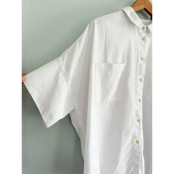 Madewell | White Cotton Courier Oversized Button-Down Shirt | Sz XXL - Image 4