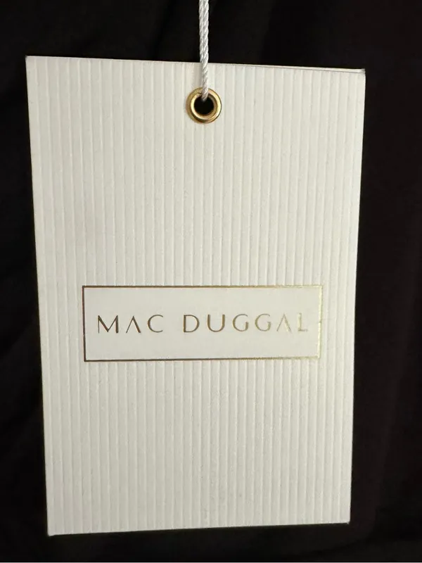 Mac Duggal Black V-Neck Long Sleeve Maxi Evening Gown Dress Plus 16W NEW 68442 - Image 9