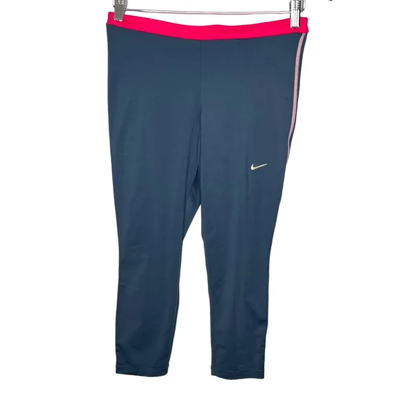 NEW Nike Golf Tour Performance DRI-FIT Cropped Leggings Women's Small Grey Pink - Image 2