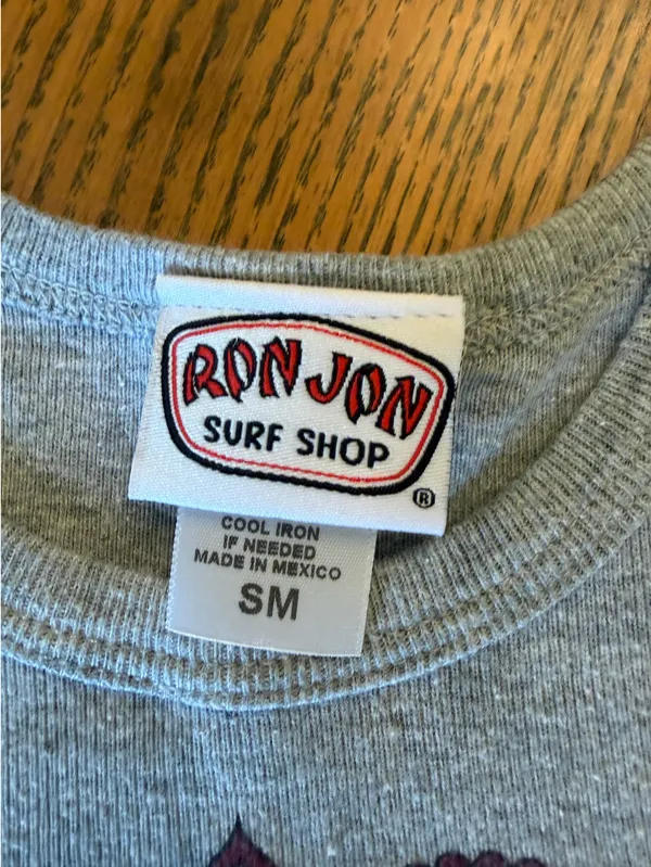 Ron Jon Surf Shop Gray Cropped Tank - Image 3