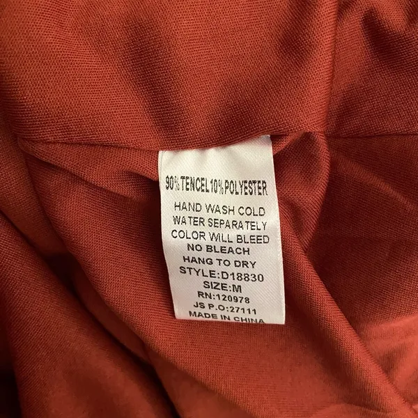 entro Women’s Tiered Sleeveless Lined Dress Burnt Orange Brown Size Medium Flowy - Image 4