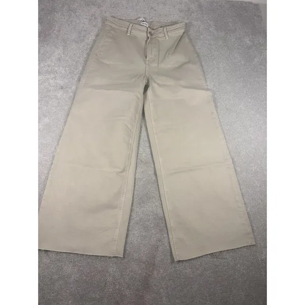 the drop‎ kori jeans wide leg nwt raw hem fray 29 Beige - Image 2