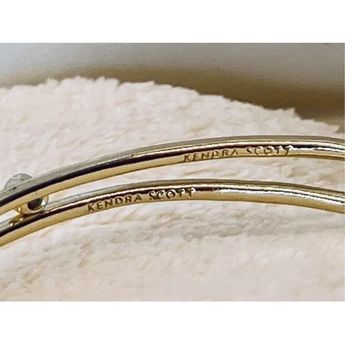 Kendra‎ Scott Gold Tone Crystal Bangle Stacker Bracelet Jewelry Dainty Sparkling - Image 8
