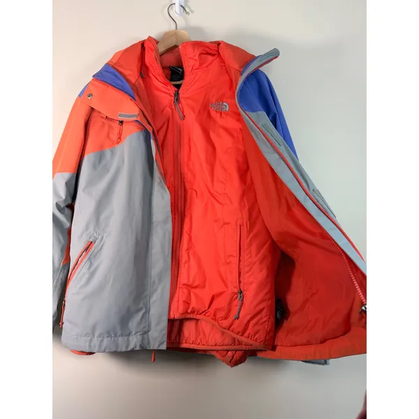 The North Face Triclimate Jacket 2 pc Womens L Waterproof Insulated Orange‎ Blue - Image 2