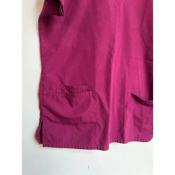 Cherokee Workwear Wine Scrub Top Woman’s Size XS - Image 2