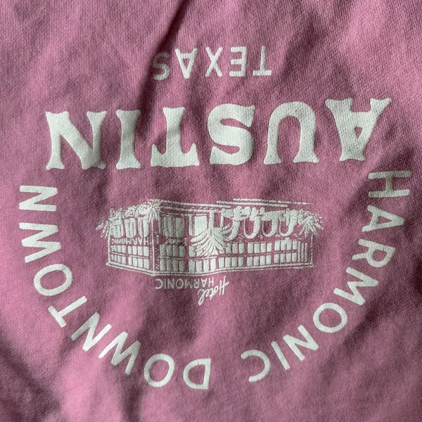 Anthropologie Maeve City Crew Sweatshirt Austin Texas Cotton Bubblegum Pink L - Image 6