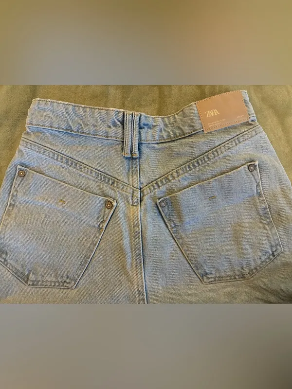 Women’s Zara Brand High-Rise Light Blue Denim Shorts Size 0 - Image 7