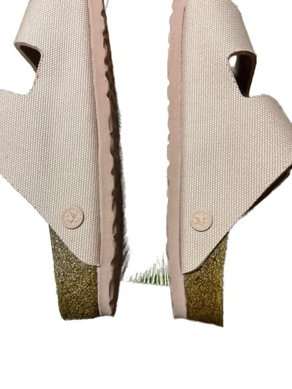 Birkenstock Arizona Vegan Textile Sandals in Soft Pink Canvas Rose - Image 5