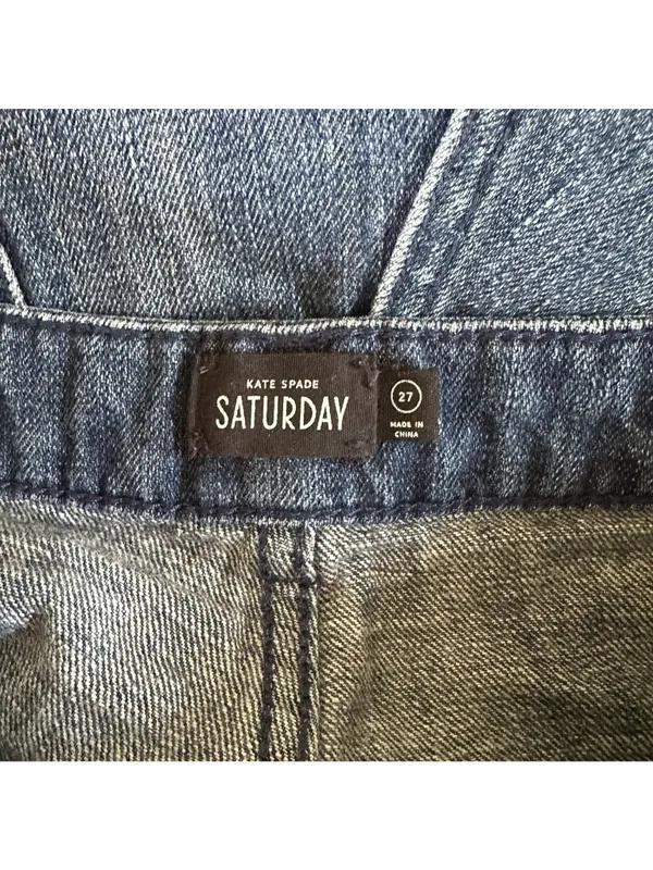 Kate Spade Saturday Cropped Jeans Women's 27 Blue 100% Cotton Barrel Leg - Image 5