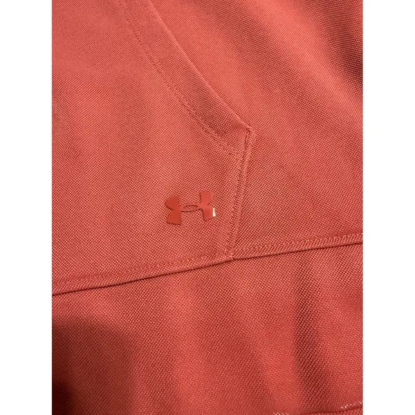 Under Armour ColdGear‎ Womens Small Coral Orange Mock Neck Fleece Sweatshirt - Image 2