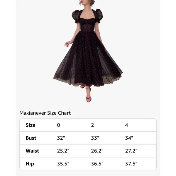 Heart Print Tulle Corset‎ Midi Dress Small Black Red Goth Coquette Prom Formal - Image 16