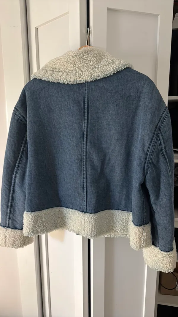 MIOU MUSE Denim + Sherpa Jacket Blue - Image 2