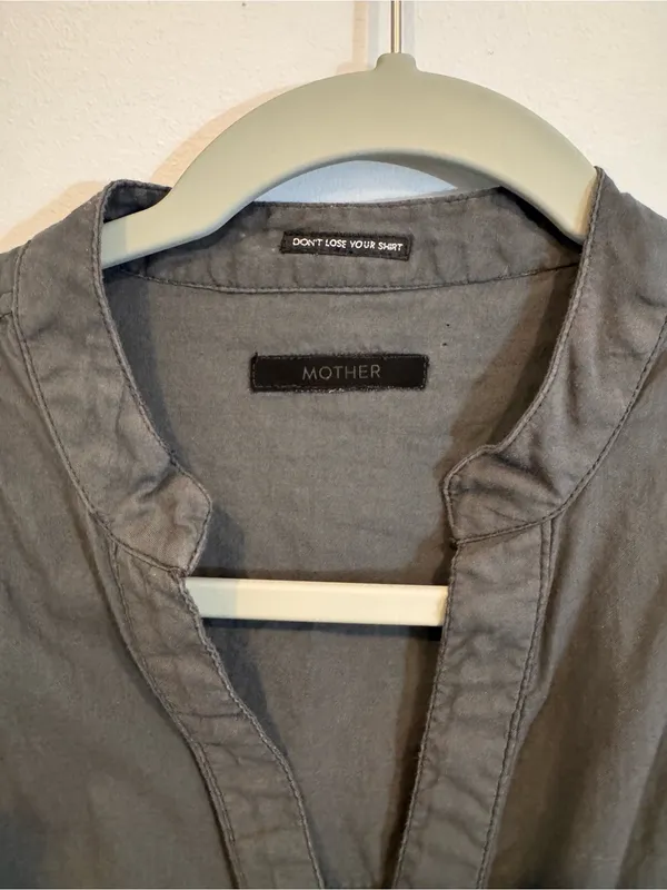 Mother The Airy High Low Shirt Dark Shadow Button Down - Image 4