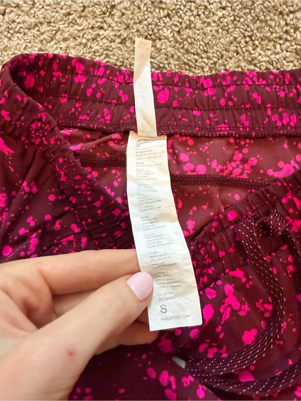 Fabletics Pink Splatter Athletic Shorts - Image 3