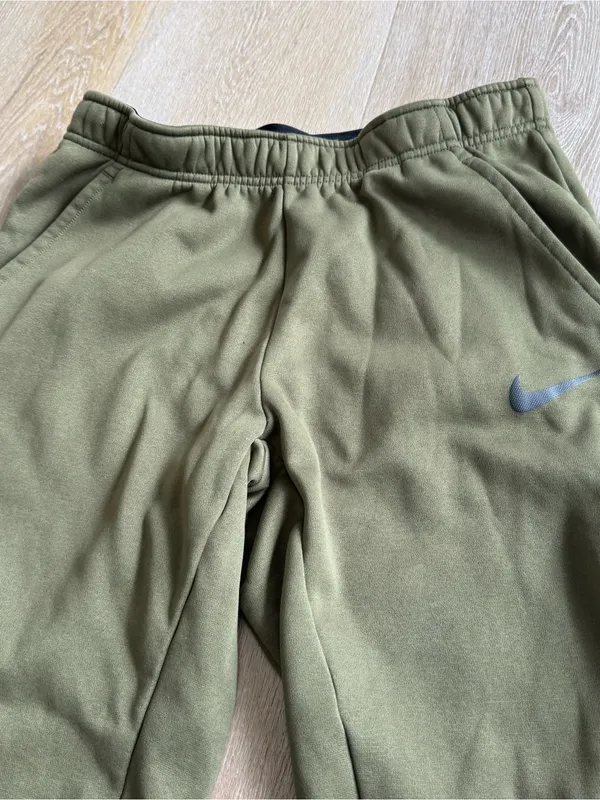 Nike Olive Fleece Jogger Sweatpants with Swoosh - Image 3