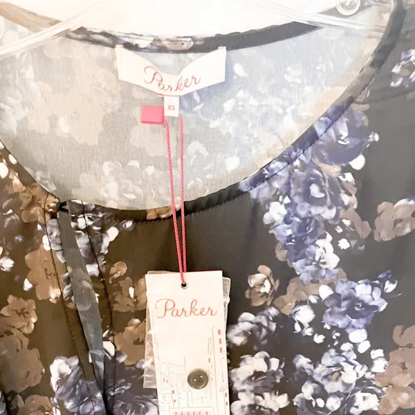 NEW with Tags Parker NWT Bluebonnet Asymmetrical Dress, Size X-Small, MSRP $398 - Image 4