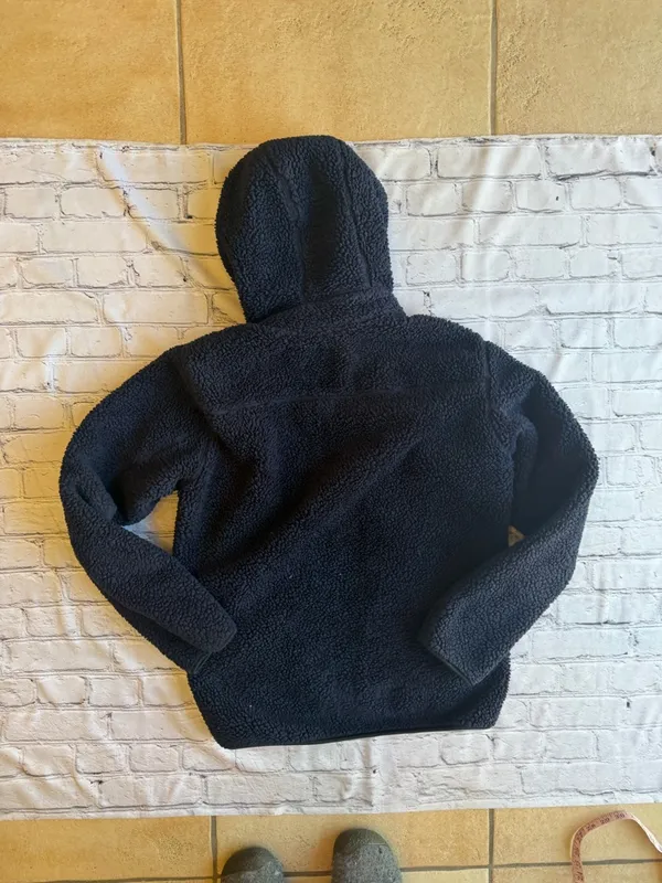 Uniqlo Fleece Full Zip Fluffy Jacket Navy Size S Hooded Streetwear Warm Womens - Image 12