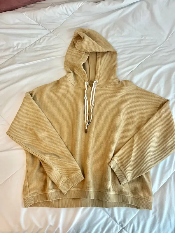 Aerie tan ribbed hoodie - Image 4