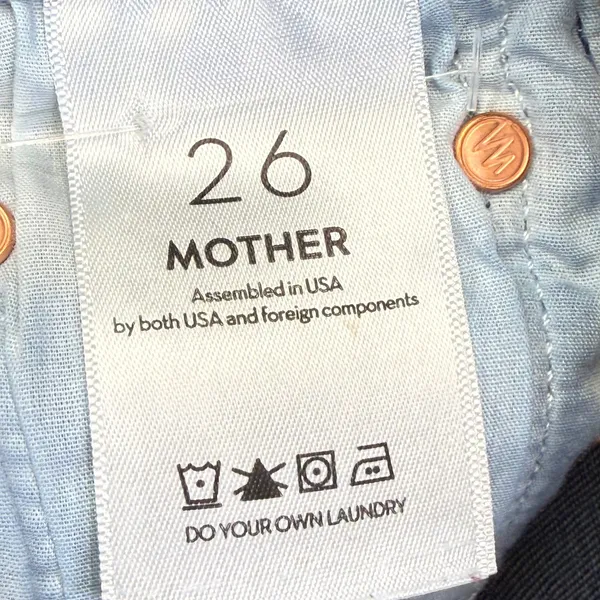 Mother The Stunner Step Fray High Rise Skinny Jeans Dark Wash Size 26 - Image 4