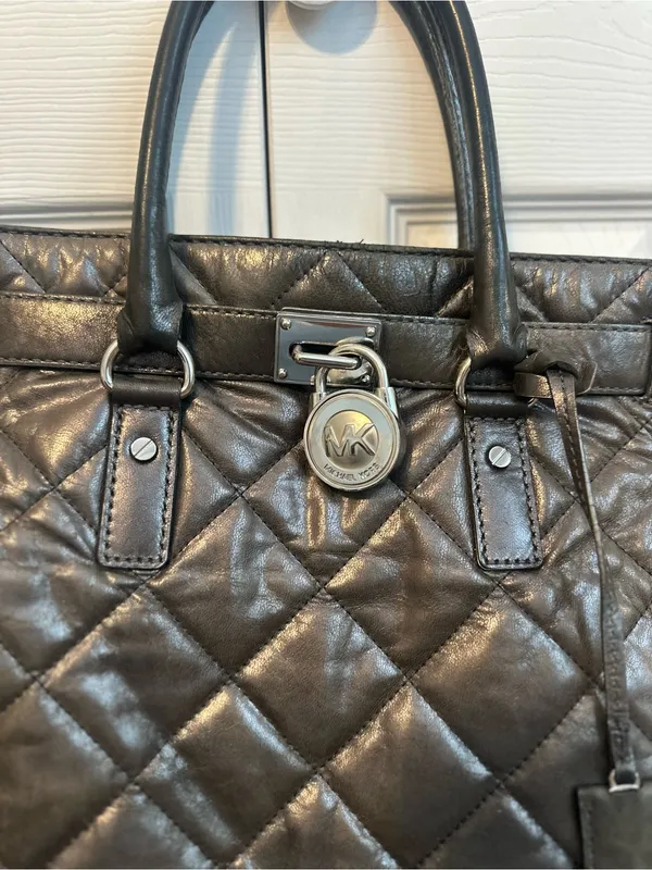 Michael Kors Quilted Leather Satchel in Dark Gray - Image 3