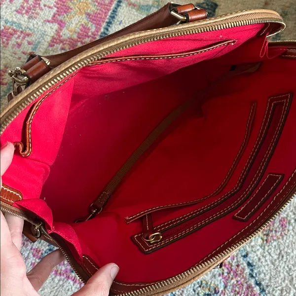 Dooney & Bourke Tan Pebbled Leather Satchel - Image 4