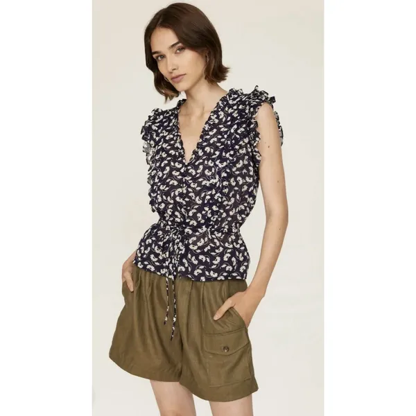 Polo Ralph Lauren Blue Floral Blouse Size 8 - Image 2