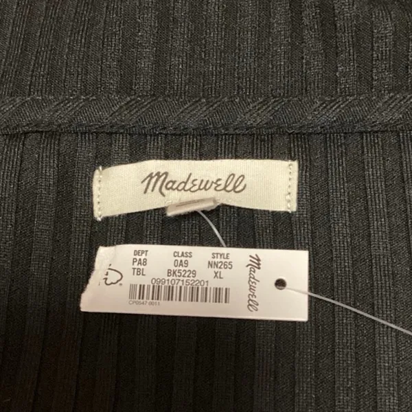 NEW Madewell Ottoman Black Ribbed Knit Square Neck Sweater Top Size XL - Image 7
