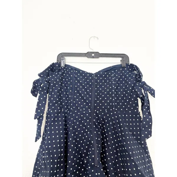 Megan Moroney Blue Polka Dot Corset Mini Dress Size XXL Off Shoulder Heart Retro - Image 12